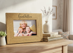 ukgiftstoreonline Grandchildren Engraved Oak Wood Finish Photo Frame Gift Grandchildren Photo Frame ukgiftstoreonline
