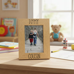 I heart my cousin Wooden photo frame Engraved Gift Cousin Photo Frame ukgiftstoreonline