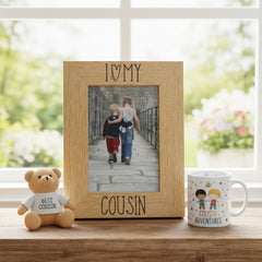 I heart my cousin Wooden photo frame Engraved Gift Cousin Photo Frame ukgiftstoreonline