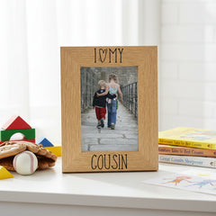 I heart my cousin Wooden photo frame Engraved Gift Cousin Photo Frame ukgiftstoreonline