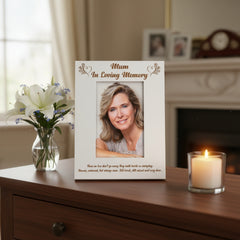 White Engraved Mum In Loving Memory Photo Frame Gift Photo Frame ukgiftstoreonline