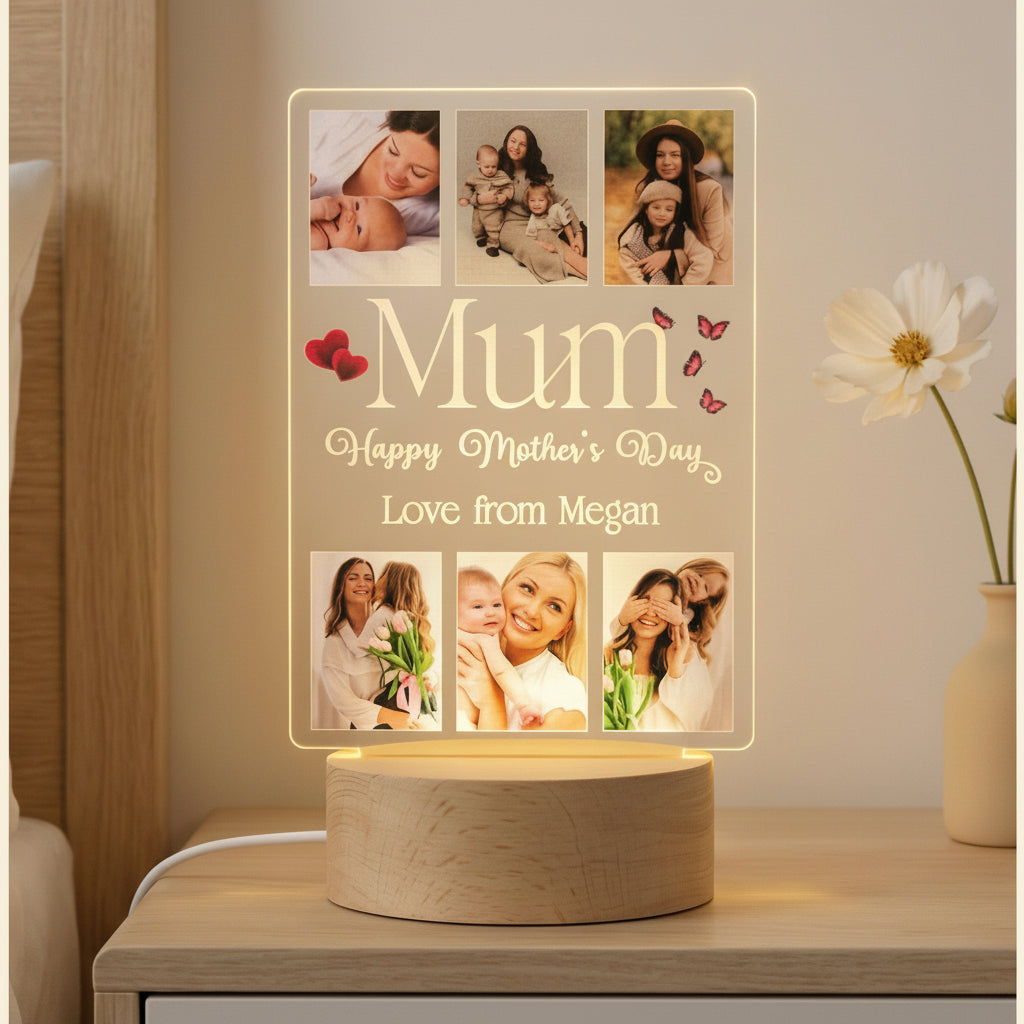 Personalised Gifts for Mum Mothers Day Photo Frames from Daughter Son, Custom Photo Gift for Mum Mother's Day Picture Light-Up Birthday Gift Ideas ukgiftstoreonline