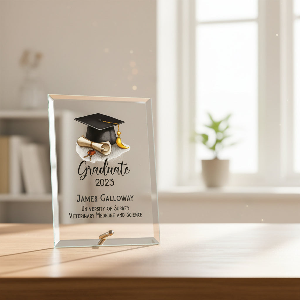 Personalised Graduation Keepsake Gift Large Glass Plaque Gift Personalised Plaque Sign ukgiftstoreonline