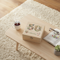Personalised 50th Birthday Gift For Her Keepsake Memory Box With Butterflies and Flowers Keepsake Memory Box ukgiftstoreonline