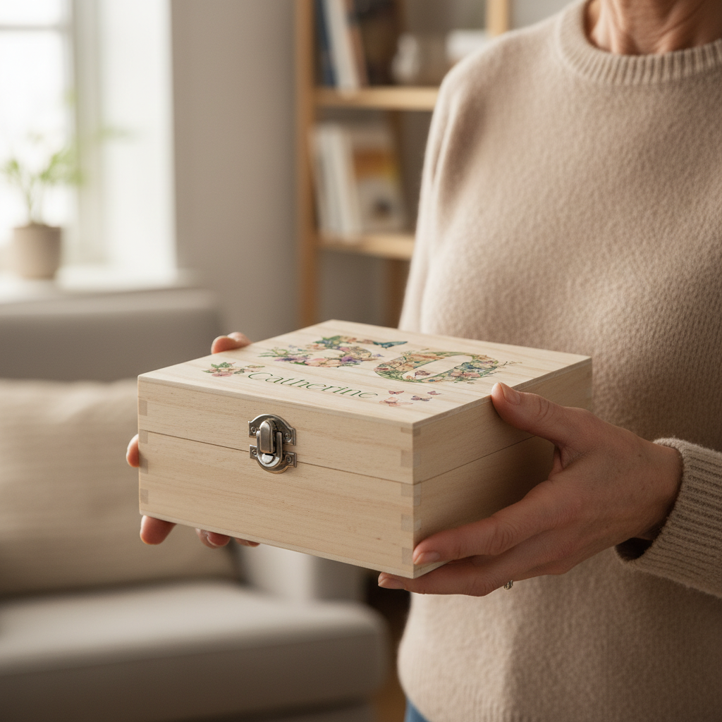 Personalised 50th Birthday Gift For Her Keepsake Memory Box With Butterflies and Flowers Keepsake Memory Box ukgiftstoreonline