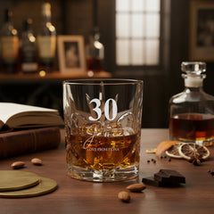 Engraved Personalised 30th Birthday Crystal Cut Whiskey Glass Personalised Whiskey Glass ukgiftstoreonline