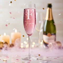 Personalised Floral Alphabet and Name Champagne Flute Prosecco Glass Gift For Her Personalised Champagne Glasses ukgiftstoreonline