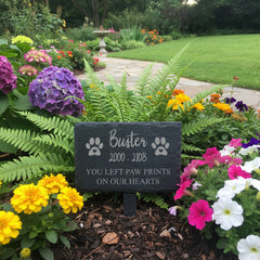 Engraved Memorial Plaque For Pet Dog or Cat- Personalised Pet Grave Stone Slate Marker