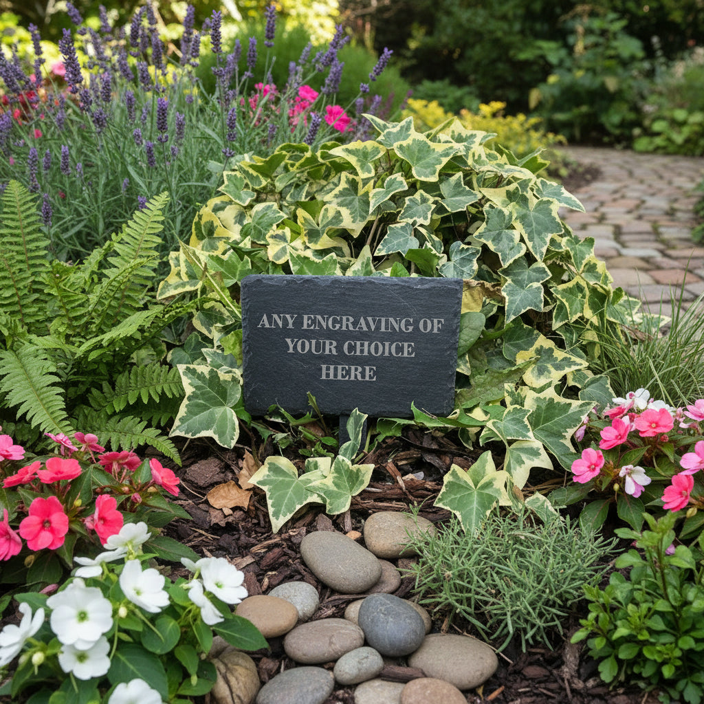 Personalised Slate Plant Marker Garden or Pot Plaque Any Engraving
