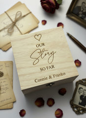 ukgiftstoreonline Personalised Our Love Story Memory Keepsake Gift Box With Heart Keepsake Gift ukgiftstoreonline