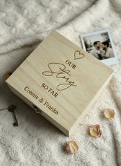 ukgiftstoreonline Personalised Our Love Story Memory Keepsake Gift Box With Heart Keepsake Gift ukgiftstoreonline