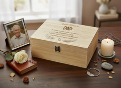 Dad Remembrance Large Engraved Wooden Memory Keepsake Box Gift Keepsake Memory Box ukgiftstoreonline