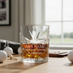 Engraved Sports Award Golf Theme Crystal Cut Whiskey Glass Gift Personalised Whiskey Glass ukgiftstoreonline