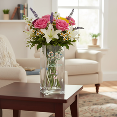 Personalised 90th Birthday Flower Vase Gift Present With Floral Numbers