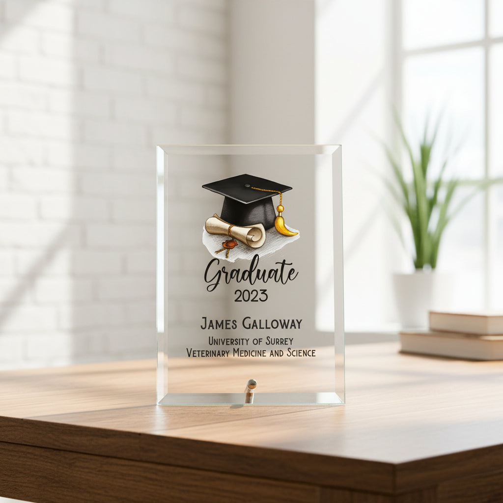 Personalised Graduation Keepsake Gift Large Glass Plaque Gift Personalised Plaque Sign ukgiftstoreonline