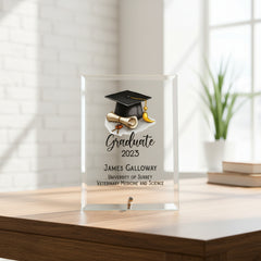 Personalised Graduation Keepsake Gift Large Glass Plaque Gift Personalised Plaque Sign ukgiftstoreonline