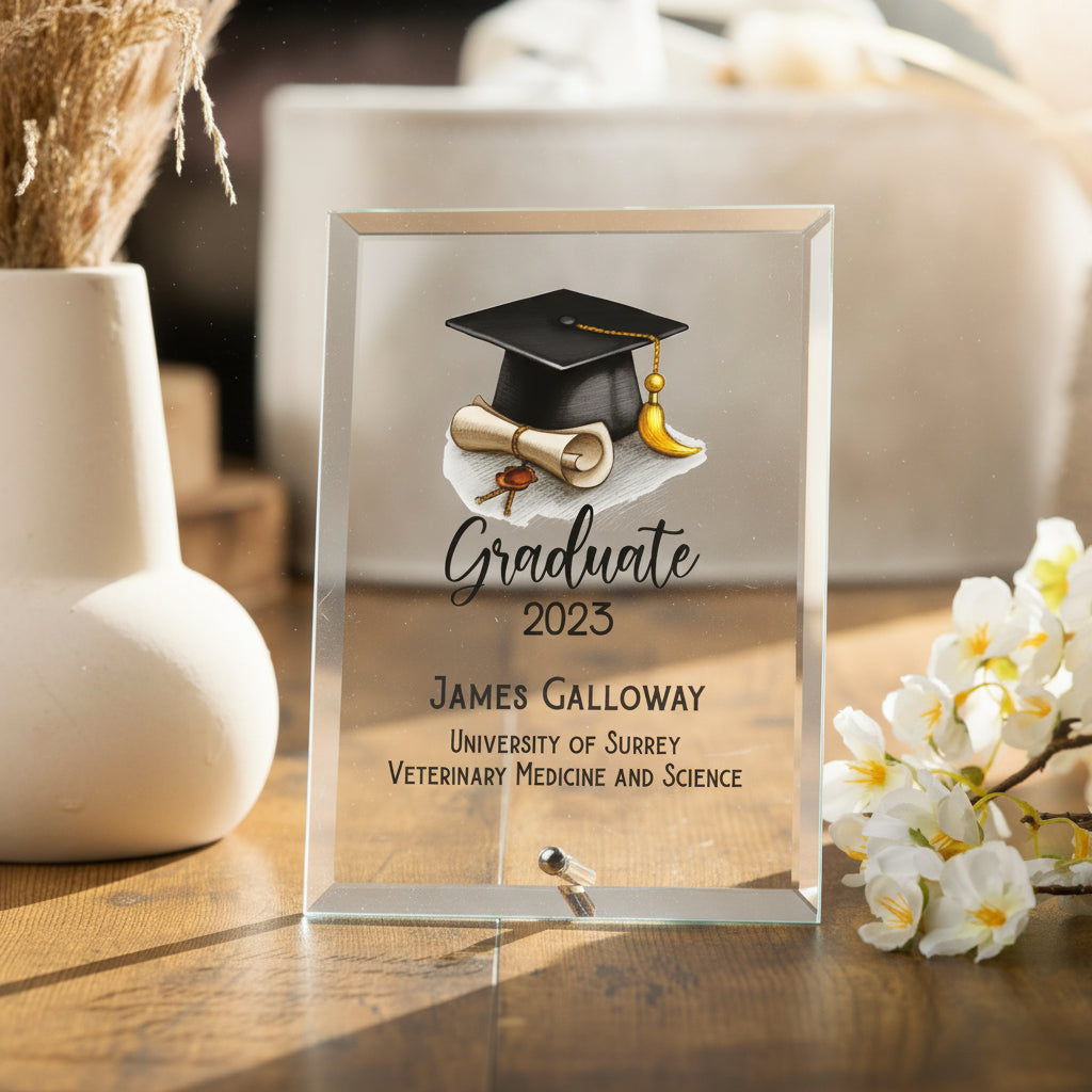 Personalised Graduation Keepsake Gift Large Glass Plaque Gift Personalised Plaque Sign ukgiftstoreonline