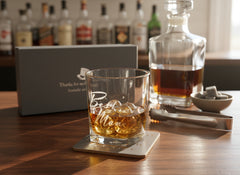 Best Man Gift Set Glass and Coaster With Silver Inscription Personalised Whiskey Glass ukgiftstoreonline