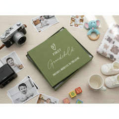 First Grandchild Memories Olive Green Photo Picture Album Holds 50 x 6"x4" Photo album ukgiftstoreonline