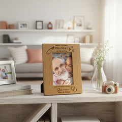 Personalised Best Grandad Portrait Engraved Wooden Photo Frame Gift grandad photo frame ukgiftstoreonline