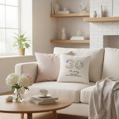 30th Birthday Gift For Her Personalised Cushion With Butterflies and Flowers Personalised Cushion Gifts ukgiftstoreonline