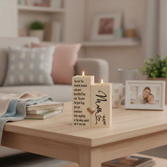 Personalised Mum Double Tea Light Candle Holder Gift Tea Light Holder ukgiftstoreonline