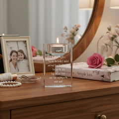 Personalised Mum Engraved Crystal Glass Tea Light Candle Holder With Sentiment Tea Light Holder ukgiftstoreonline