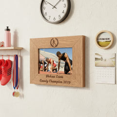 Athletics Runner Marathon Gift Personalised Engraved Wooden Photo Frame Photo Frame ukgiftstoreonline