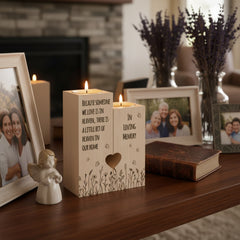 Personalised Sympathy Gift Memorial Gift Remembrance Gifts, Candle Holders - Condolence Gifts, Memorial Candles, Bereavement Gifts for Loss of Mum Dad Tea Light Holder ukgiftstoreonline Because someone we love