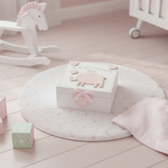 Personalised Baby Girl wooden Memories Keepsake Box With Elephant Keepsake Memory Box ukgiftstoreonline