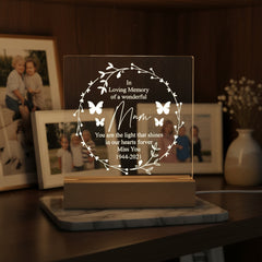 in Loving Memory of Mum Remembrance Memorial Personalised Light LED Lamp Personalised Lights ukgiftstoreonline