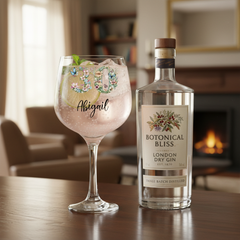 Personalised 30th Birthday Cocktail Gin Glass Gift For Her With Flowers and Butterflies