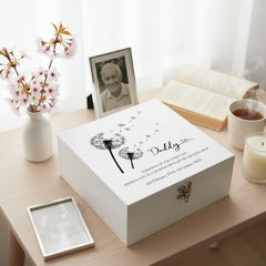 Daddy Remembrance Memorial Personalised Luxury Wooden Keepsake Memory Box