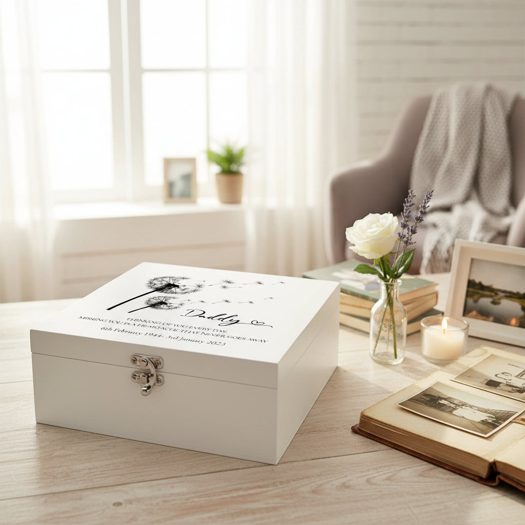 Daddy Remembrance Memorial Personalised Luxury Wooden Keepsake Memory Box