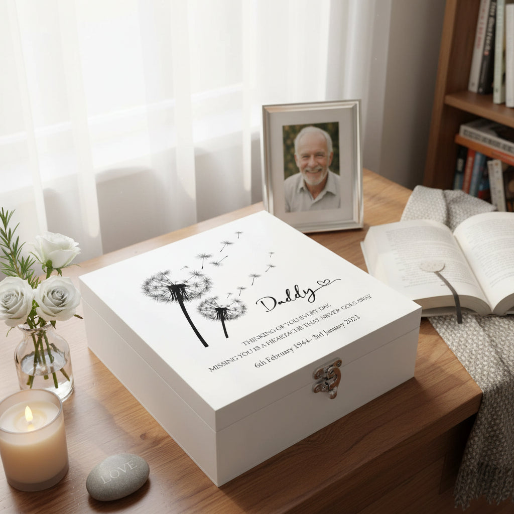Daddy Remembrance Memorial Personalised Luxury Wooden Keepsake Memory Box