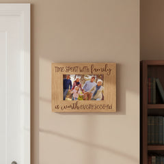 Time Spent With Family Photo Frame Landscape Oak Wood Finish Family Photo frame ukgiftstoreonline