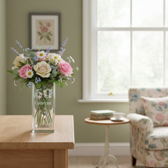 Personalised 50th Birthday Flower Vase Gift Present With Floral Numbers Personalised Flower Vase ukgiftstoreonline
