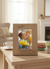 Personalised Auntie Love Heart Engraved Portrait Photo Frame Gift FW634 personalised photo frames ukgiftstoreonline