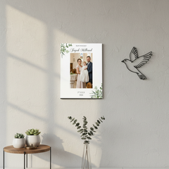 Personalised Baptism Day Elegant Photo Frame Gift With Leaves