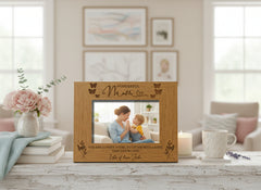 Personalised Wonderful Mum Engraved Wooden Photo Frame Gift personalised photo frames ukgiftstoreonline