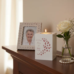 Personalised Mum In Loving Memory Butterflies Design Tea Light Holder Tea Light Holder ukgiftstoreonline