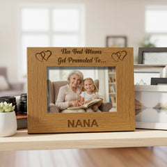 Best Mums Get Promoted To Nana Wooden Photo Frame Gift Nana Photo Frame ukgiftstoreonline