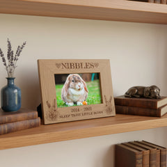 Personalised Rabbit Remembrance Memorial Engraved Wooden Photo Frame gift