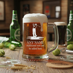 Personalised Engraved Pint Glass Beer Tankard Sports Award Golf Theme personalised beer glasses ukgiftstoreonline