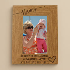 Personalised Nan Love Heart Engraved Portrait Photo Frame Gift personalised photo frames ukgiftstoreonline
