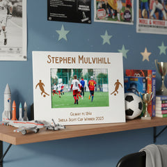 Personalised Football Photo Frame Gift White Wood Finish Photo Frame ukgiftstoreonline