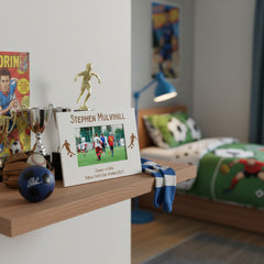 Personalised Football Photo Frame Gift White Wood Finish Photo Frame ukgiftstoreonline