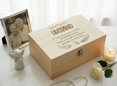 Husband Remembrance Large Engraved Wooden Memory Keepsake Box Gift Keepsake Box ukgiftstoreonline