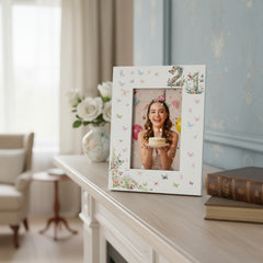 21st Birthday Photo Picture Frame Gift For Her With Butterflies and Flowers Photo Frame ukgiftstoreonline