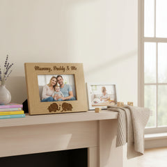 Mummy Daddy and Me Engraved Wooden Photo Frame Gift